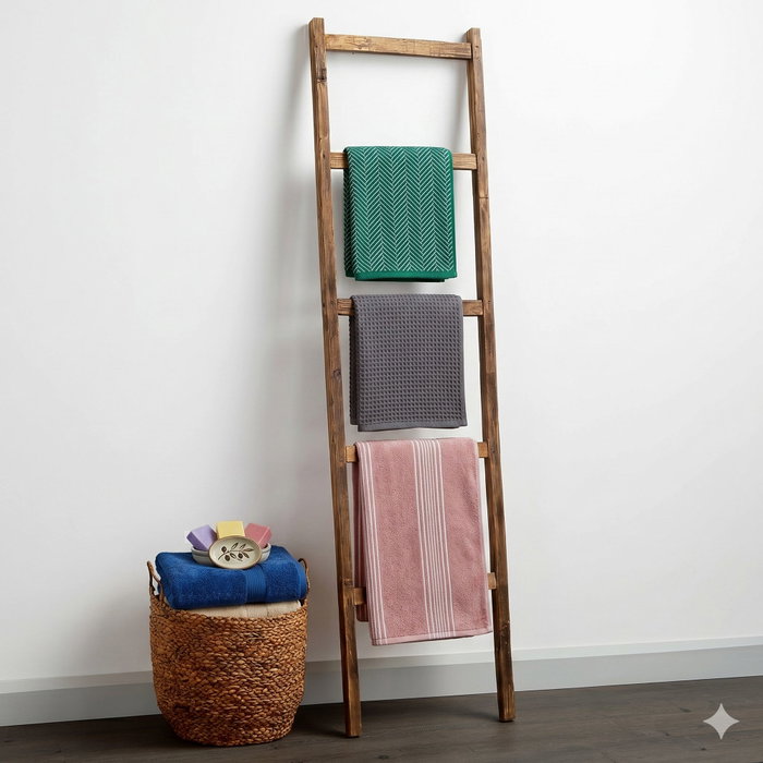 Hanah Home Raf364 Estantería Decorativa de Madera Maciza Natural